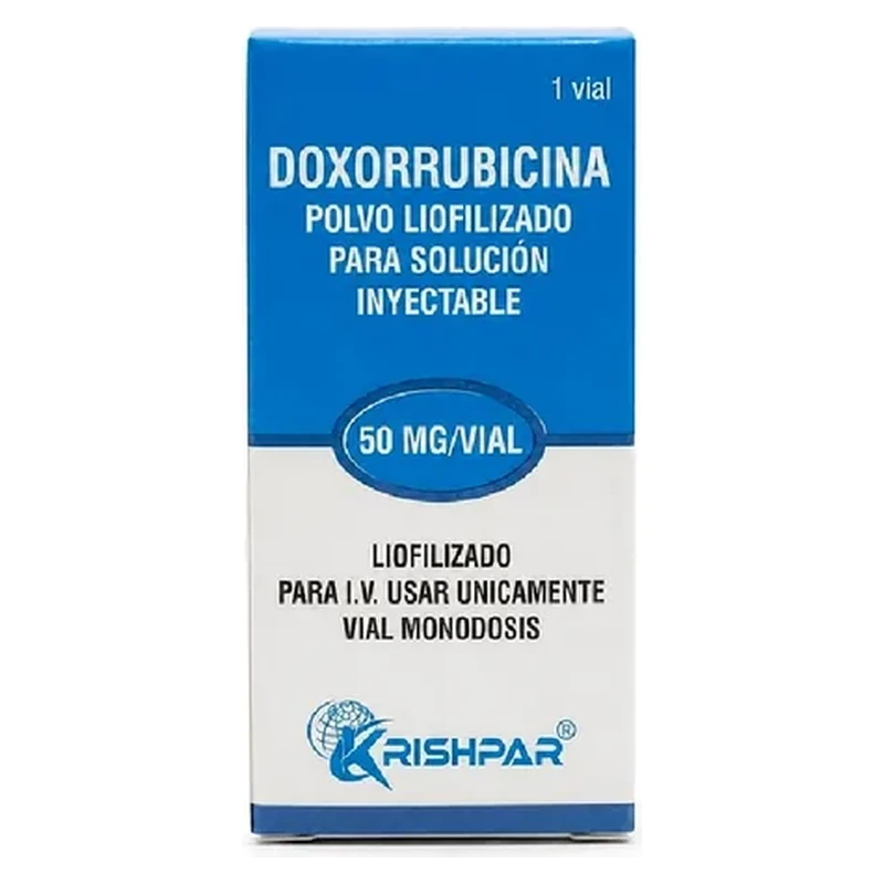 Doxorrubicina 50 mg — 1 vial (polvo liofilizado)